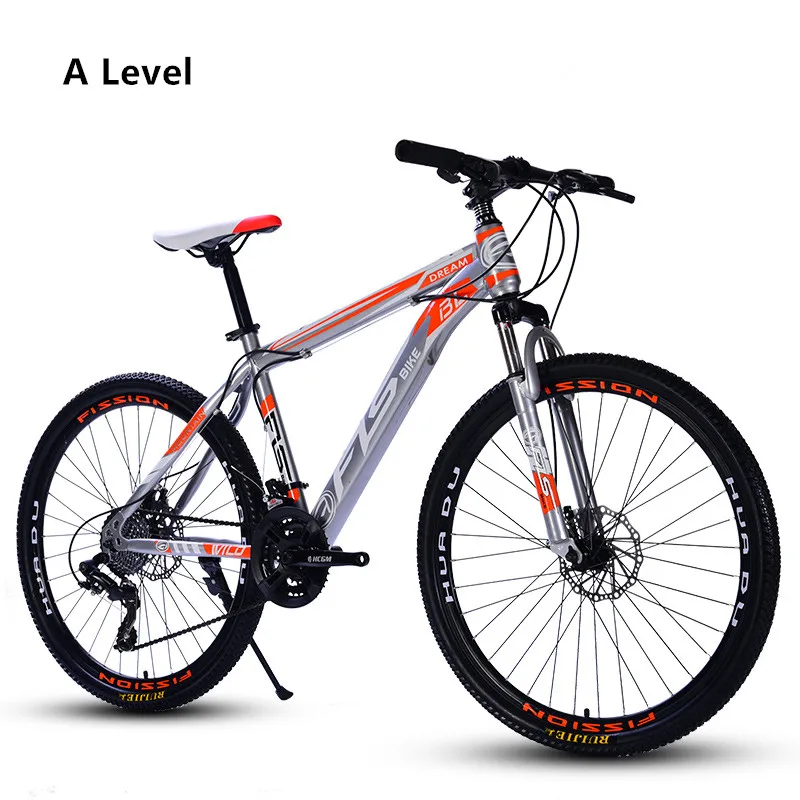 Бренд, рама из углеродистой стали для горного велосипеда, 24/26 дюймов, колеса, 27 скоростей, двойной дисковый тормоз, велосипедный спорт на открытом воздухе, горные велосипеды - Цвет: A Silver Orange