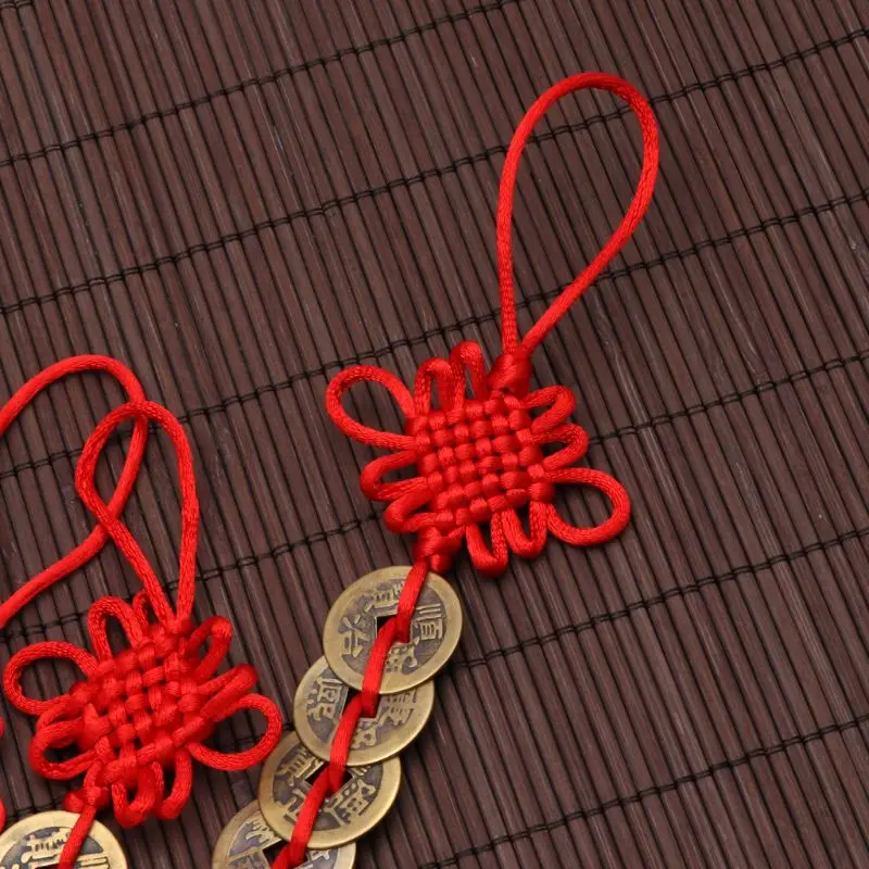 

Chinese Feng Shui Coins Red Knot Pendants for Wealth Success Car Home Decor
