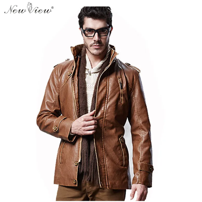 2017 зимние кожаные куртки Для мужчин толстые Мех животных длинный плащ пальто с
