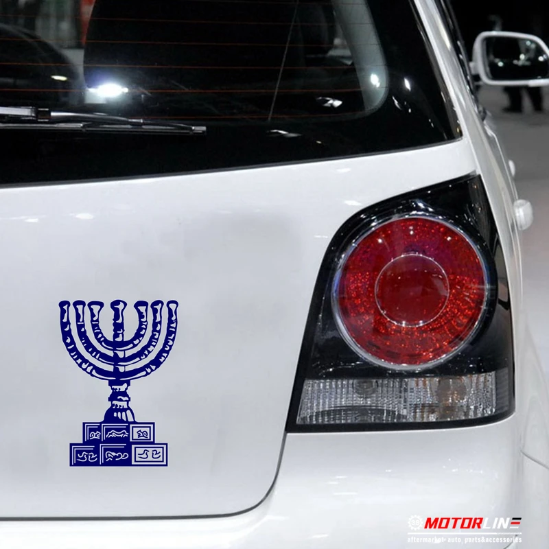 

Menorah Decal Sticker Car Vinyl 7 Branches Temple Israel Jew Jewish no bkgrd