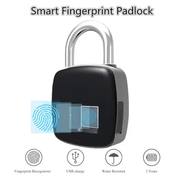 

Smart Fingerprint Padlock Biometric P3 Waterproof Lock with Finger Print Security Touch Keyless Lock USB charge for Gym Locker