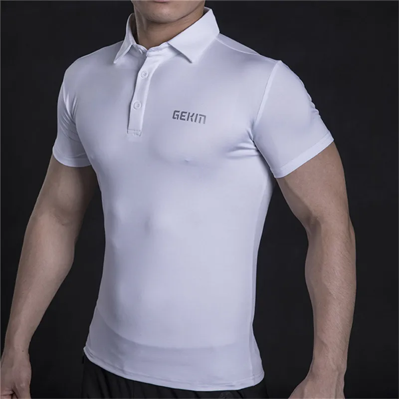 Рубашки поло, мужские рубашки поло с коротким рукавом, Брендовые мужские рубашки поло для мужчин, однотонные топы, Мужская одежда, S-2XL - Цвет: white