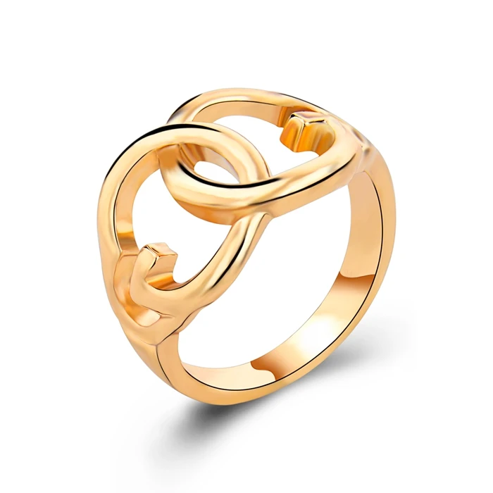 

Szelam Exaggerated Design Gold Color Ring Double Round Shape Nickel Free Metal Ring For Women Fashion Wedding Jewelry SRI150004