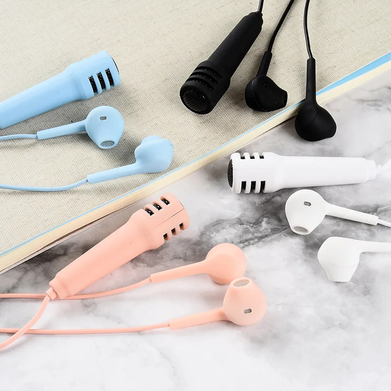 In ear fashion matte mini microphone small earphone for iPhone Samsung