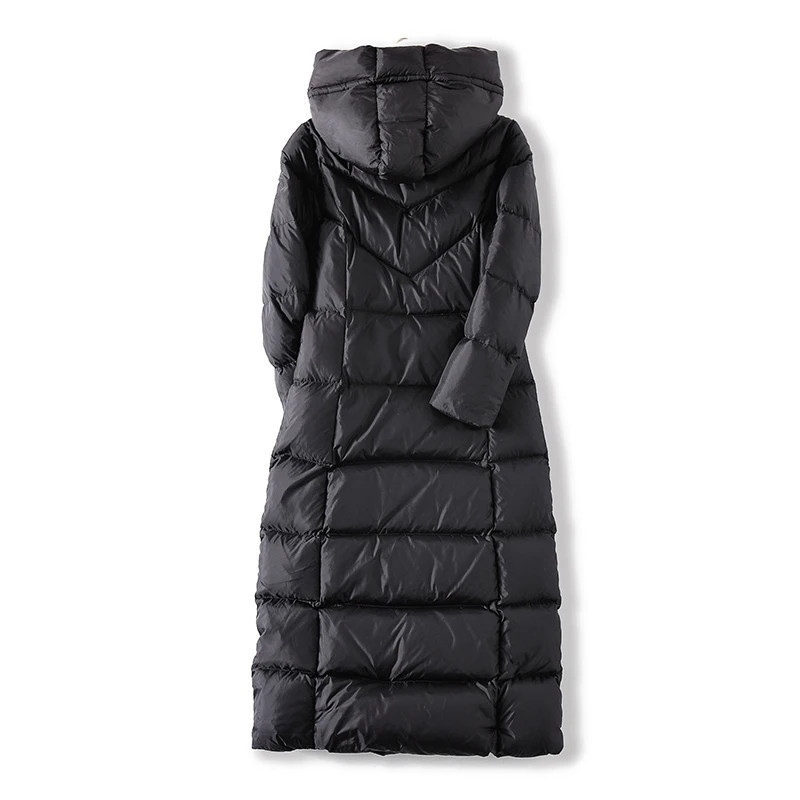AYUNSUE Новинка, модная зимняя куртка, женские белые утиные парки, X-Long, тонкий супер теплый пуховик для женщин, mujer abrigo LX806