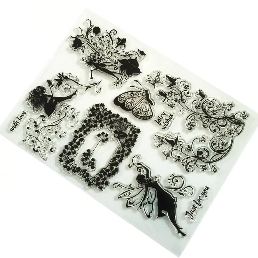 Silicone Flower Fairy Silicone Clear Stamp Seal Stamper Scrapbooking Diary Card Craft