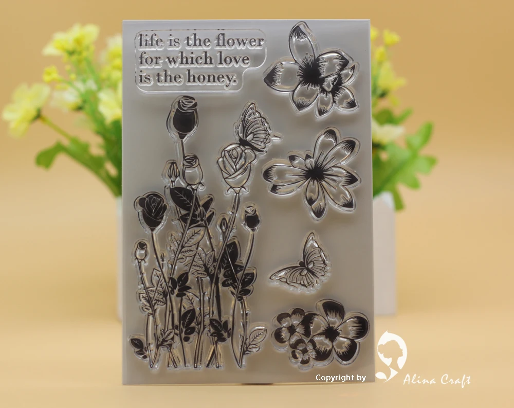 AlinaCraft CLEAR STAMPS flower DIY Scrapbooking Card album paper craft