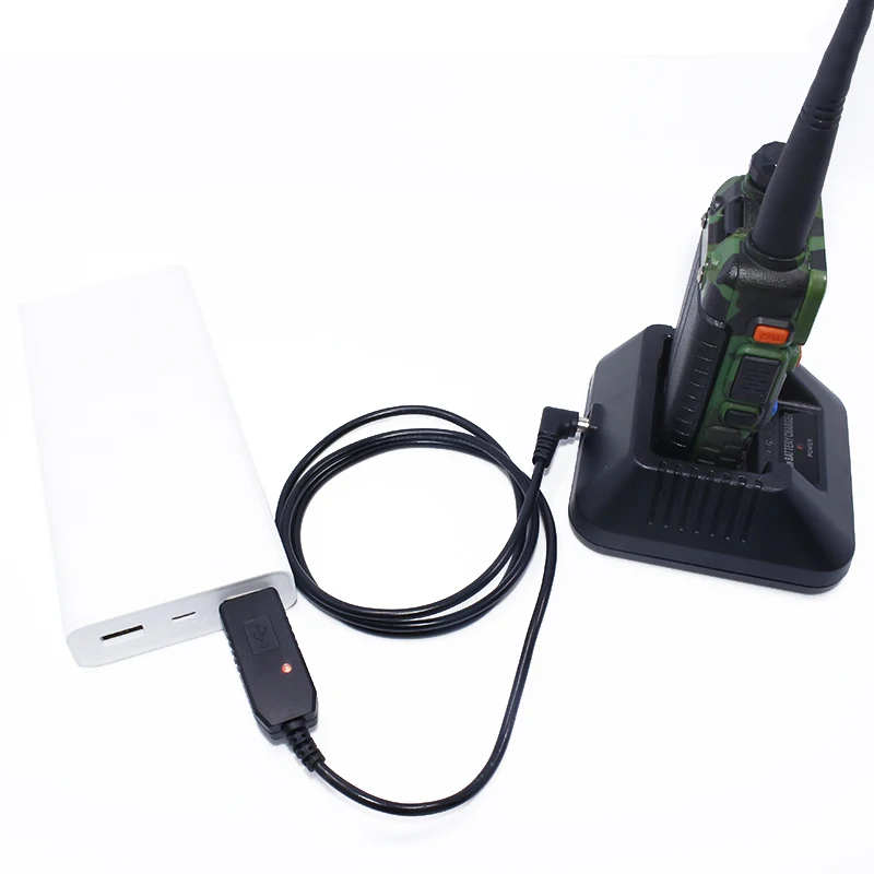 Оригинальное портативное зарядное устройство с USB кабель со световым индикатором для Baofeng UV-5R, UV-82, BF-F8HP, GT-3, UV-9R плюс иди и болтай Walkie Talkie Ham радио
