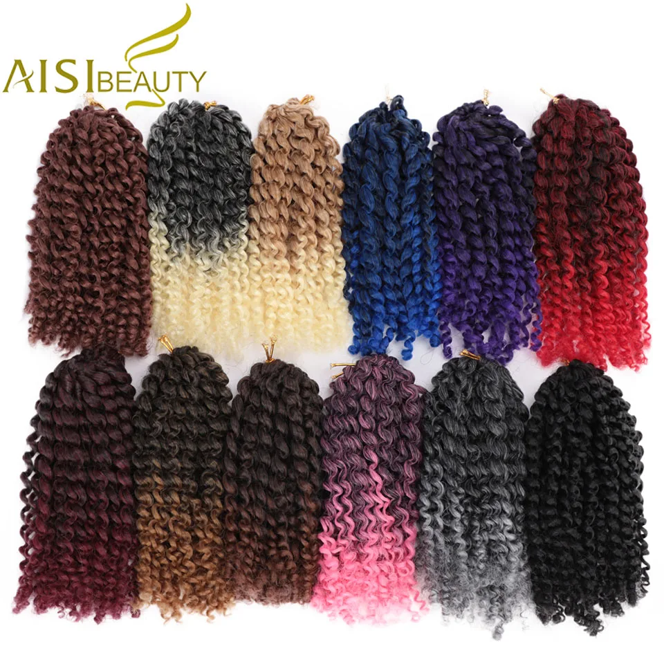 AISI BEAUTY, 8 Дюймов, 30 г/шт., косички Marley, Омбре, вязанные крючком косички, волосы, синтетические косички, наращивание волос для женщин, фиолетовый, черный