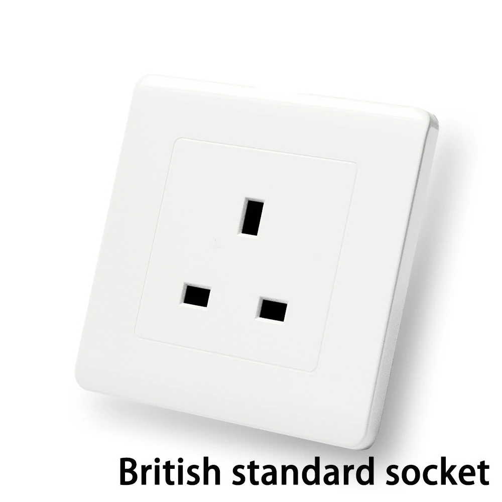

86 Style British Standard Socket,Three hole Multi-Function International Square Panel Household 13A English Charge Outlet