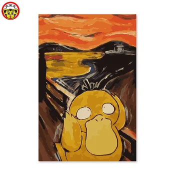 

painting by numbers art paint by number Cry up to home decor painting color fill color painted duck handmade gift decoration