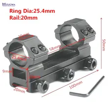 MIZUGIWA сверхмощный цельный плоский верх 25,4 мм двойные кольца прицел крепление Picatiiny адаптер "ласточкин хвост" 20 мм Вивер