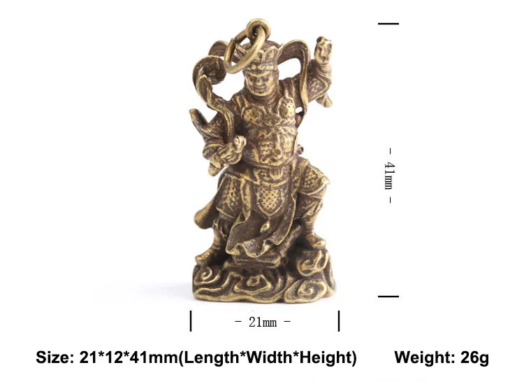 Медный Будда брелок-статуя Кулон старинный латунный четыре силы Бог брелки King Kong брелки коллекция произведений искусства