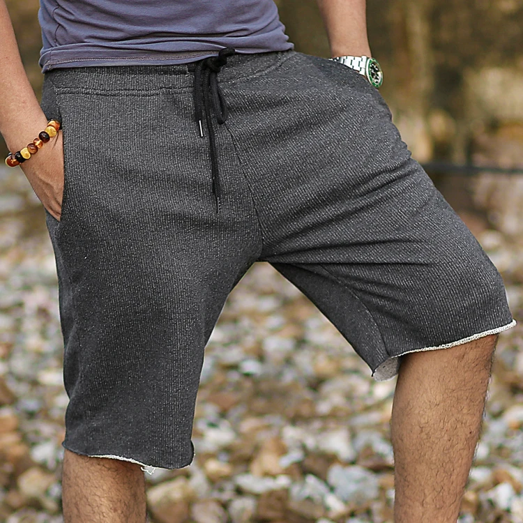 New Summer Men's Trend Grey Beach Loose European Style Shorts Men