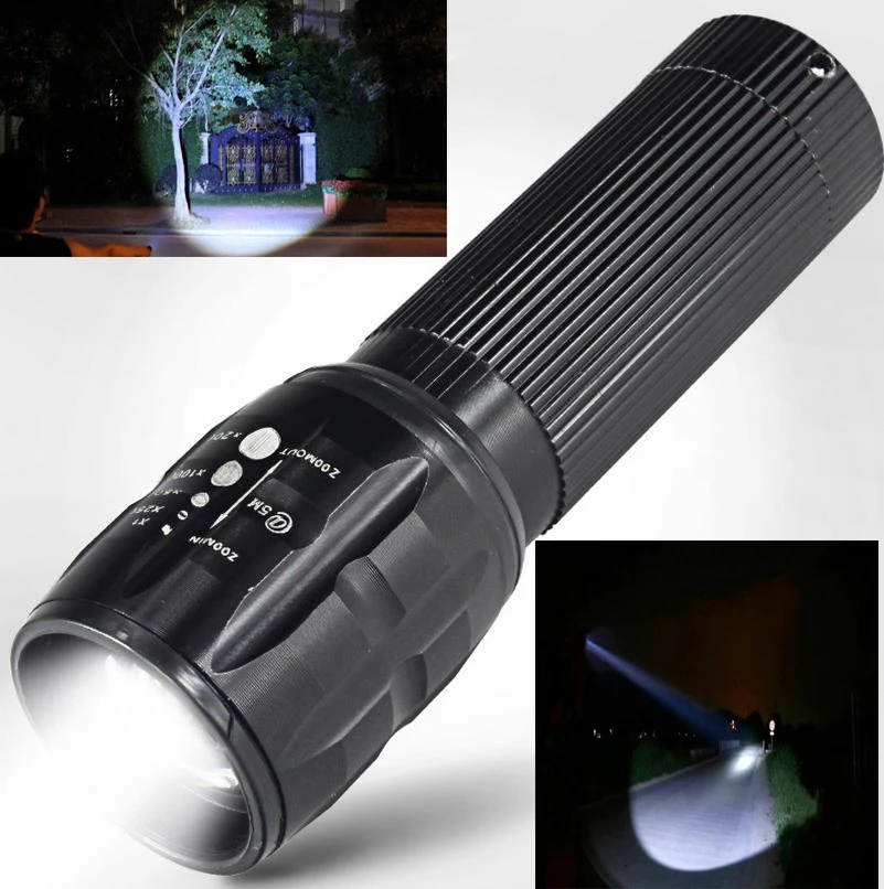 

High-quality 2000 Lumens Lanterna Waterproof Mini Black LED Flashlight 3 Modes Zoomable Tactical Torch Light