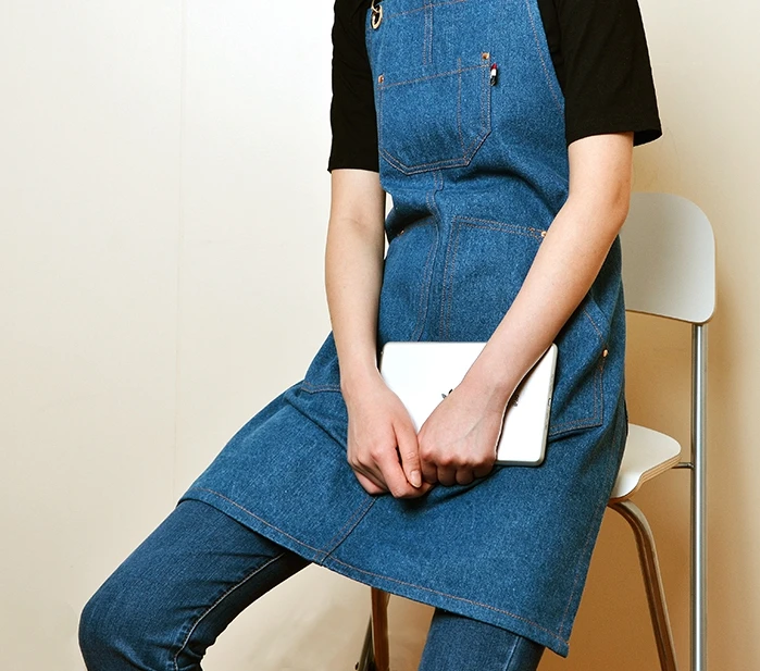 

Leather denim work apron barista strap skirt restaurant gardening floral hair stylist overalls logo custom