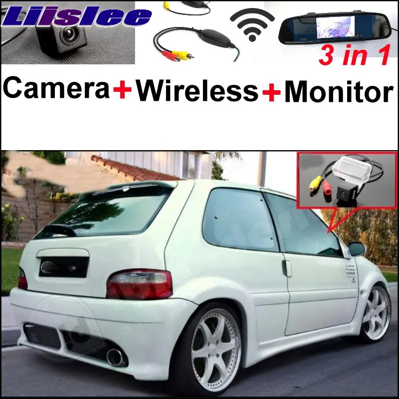 Liislee 3 in1 Специальный вид сзади Камера + Беспроводной приемник + зеркало Мониторы легко DIY парковка Системы для CITROEN SAXO