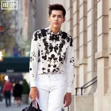 Осенняя мужская одежда Exo gd груша длинный рукав рубашка Верхняя одежда рубашка Осенняя Модная рубашка с длинными рукавами сценические костюмы певицы