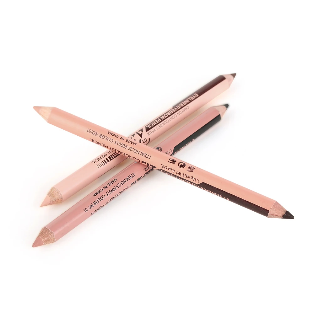 1Pcs Hot Sale 2 in1 Double Ended Eyeliner Eyebrow Pen+Concealer Pencil Long Lasting Waterproof Eye Makeup Tools