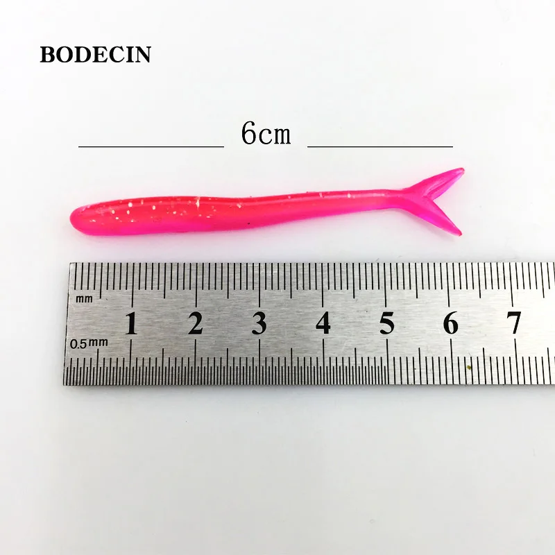 12pcs Fishing Lure Tiddler Baits Lures Double Forked Tail Soft Silicone Lure Fish Tackle Shad Pesca Plastic Swimbaits 63mm 1 (8)