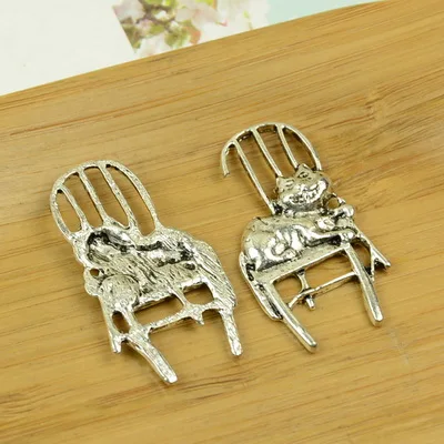 DIY chair shape antique silver alloy charm pendant vintage jewelry making accessories findings beads bracelet necklace chain