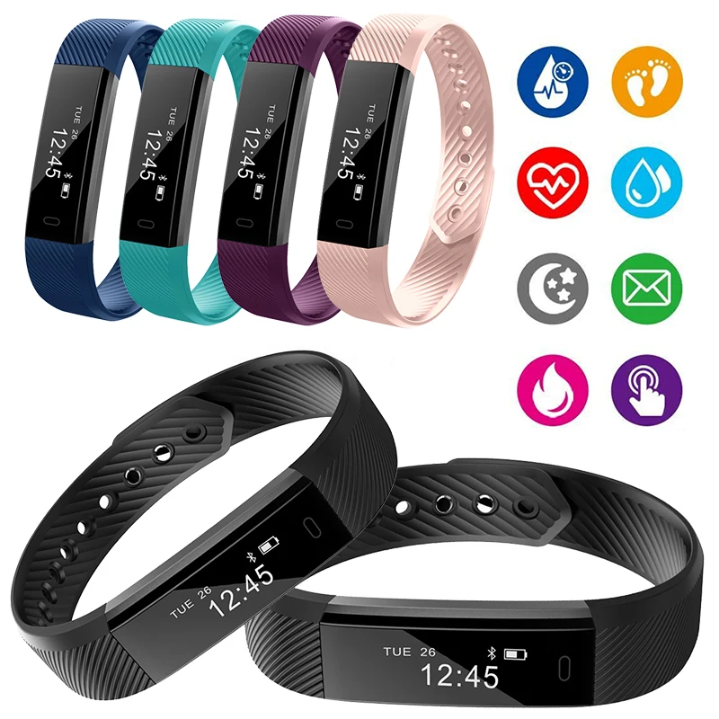 

ID115 Smart Bracelet Band Sleep Activity Fitness Tracker Alarm Clock Pedometer Wristband For IOS Android pk Fitbits Smartband