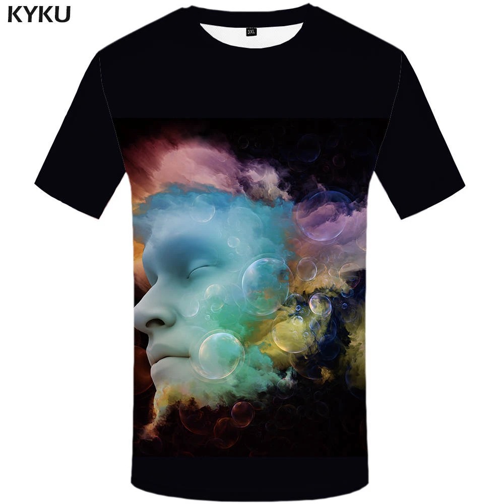 Мужская футболка с объемным рисунком KYKU | AliExpress