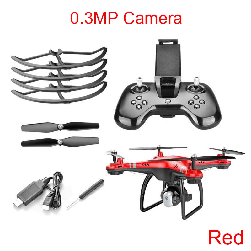 XGODY RC камера Дрон 0.3MP HD камера Профессиональный FPV RC Квадрокоптер мини 2,4 ГГц wifi самолет для детей подарок - Цвет: Красный