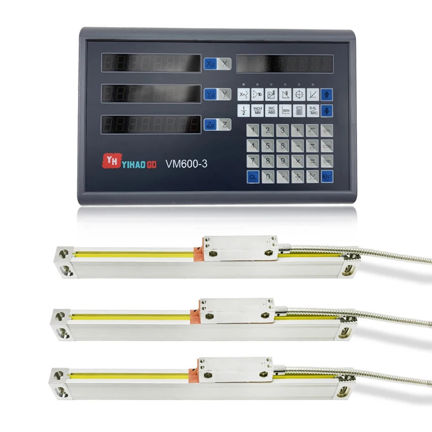 

Lather Milling Cutting Drilling Machines Measuring Digital Readout Kit and 3 PCS 5u Linear Scale Length 200 300 400 500 600 800