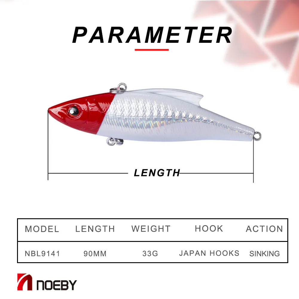 Noeby NBL9141 Тонущая зима VIB погремушка твердая приманка для рыбалки воблер 90 мм 32 г для бас щуки