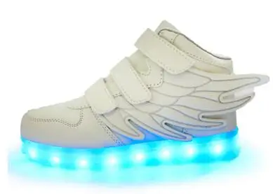 Обувь высокого качества 6 видов цветов детей светодиодные настольные лампы для маленьких мальчиков; модные туфли с крыльями обувь для детей девочек USB обувь с подсветкой - Цвет: color 4