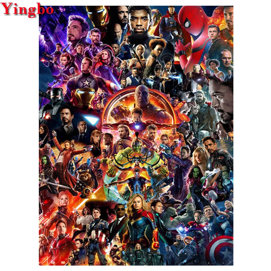 Полная квадратная/круглая дрель diy Алмазная картина Marvel Infinity War супергерой Мстители 5d Вышивка Алмазная мозаика распродажа Настенный декор