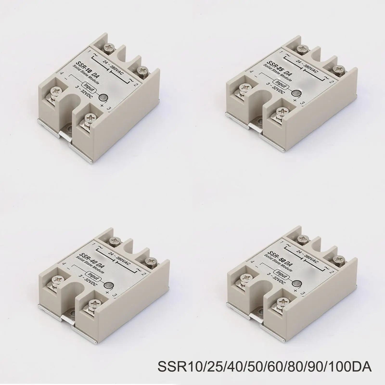 10A/25A/40A/50A/60A/75A/90A/100A SSR Однофазное твердотельное реле DC AC вход 3 32VDC нагрузка 24