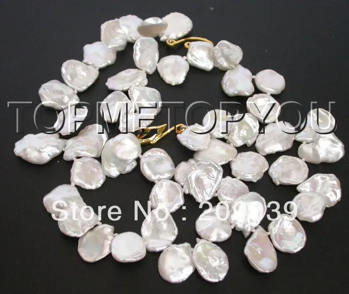 

huij 002817 Amazing AAA white Baroque Reborn Keshi pearls necklace