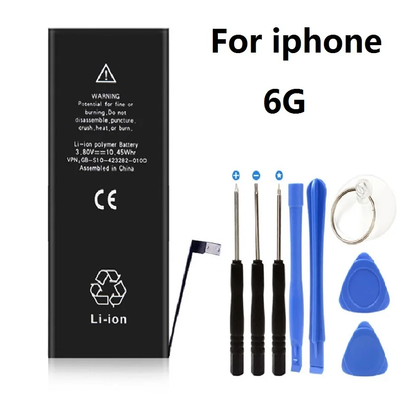 

Original antirr Phone Battery For iphone 6 6G Real Capacity 1810mAh With Machine Tool Kit Mobile Batteries 0 cycle free shipping