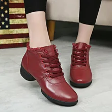 Профессиональная танцевальная обувь; женская обувь из натуральной кожи с дырками; женские кроссовки; современные танцевальные ботинки на квадратном каблуке; современные спортивные танцевальные ботинки