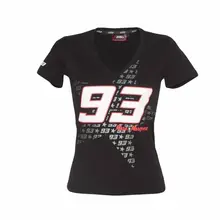 Moto GP Estrela Assinatura 93 Marquez T-shirt Do Esporte 46 MM93 Mulher Camiseta Com Decote Em V