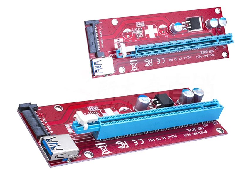 USB3.0 Конвертор PCI-E Express 1x к 16x Riser Card 60 см SATA 15Pin Питание USB 3,0 удлинитель для добывания монет Биткойн