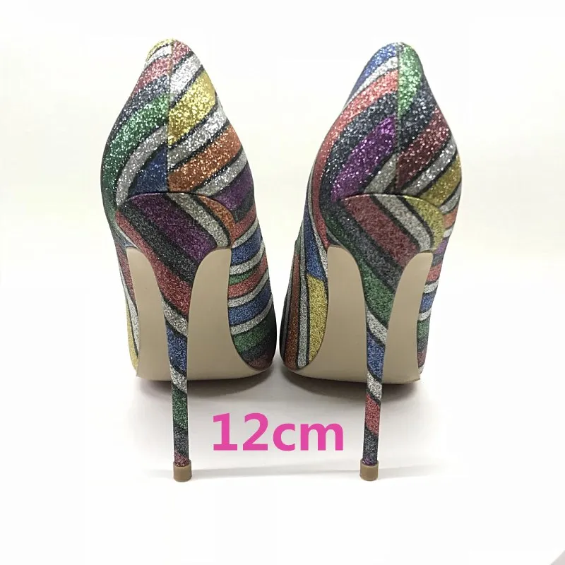 Chaussures Heel Tailles Bling Mode Heel Marque Femme Des Sandales Talons Mince Paillettes 44 Femmes Hauts 8cm Lady 10cm Heel De Sexe Stiletto Rayé 12cm Tissu Soirée Pompes Iqp5B