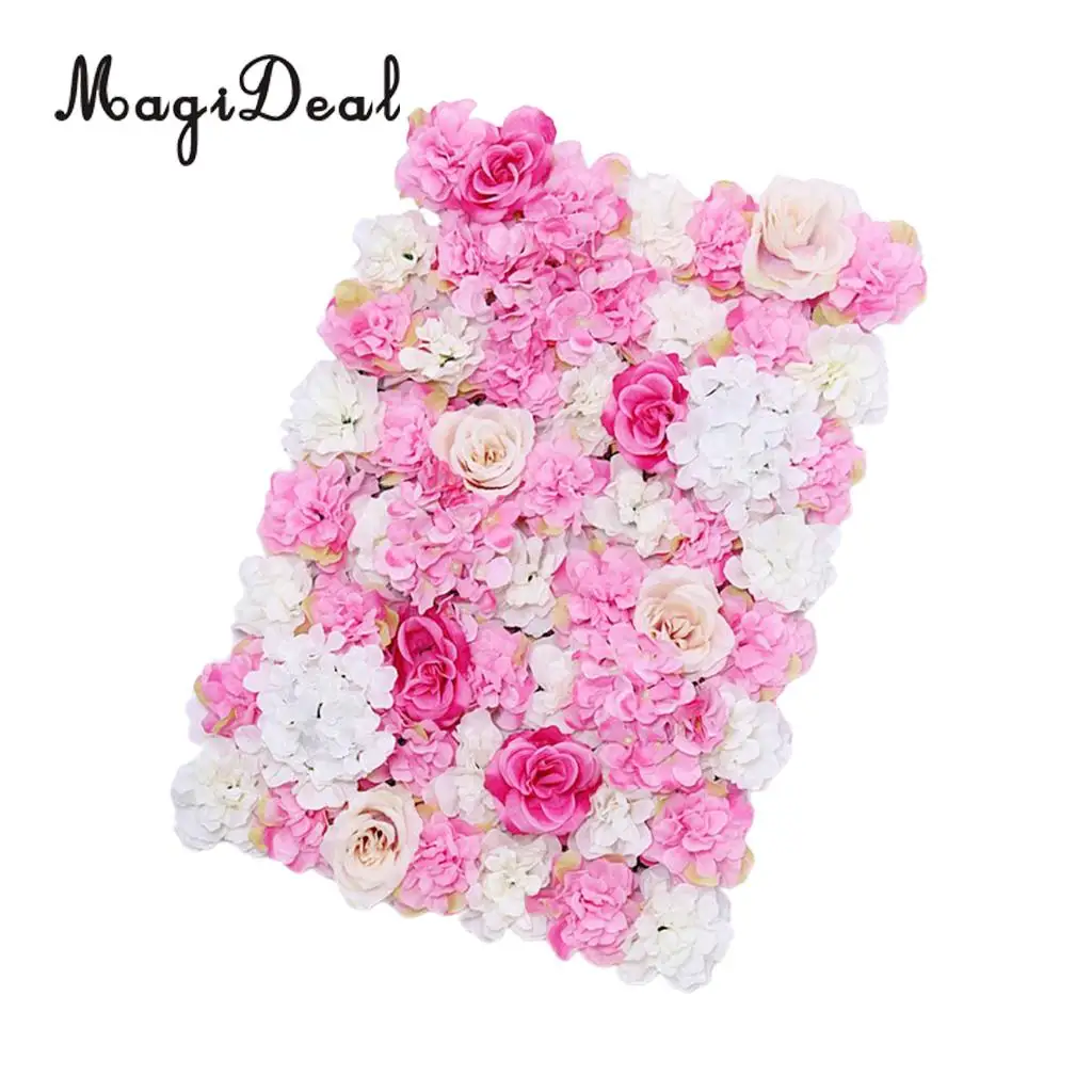 Pack of 6 Artificial Silk Flower Wall Panel Home Wedding Photography Props DIY Decoration