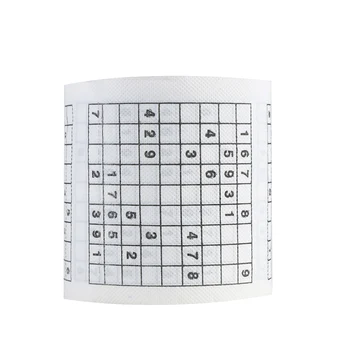 

1 Roll 2 Ply Fashion Novelty Funny Number Sudoku Printed WC Bath Funny Toilet Paper Tissue Bathroom Supplies Jag Gift