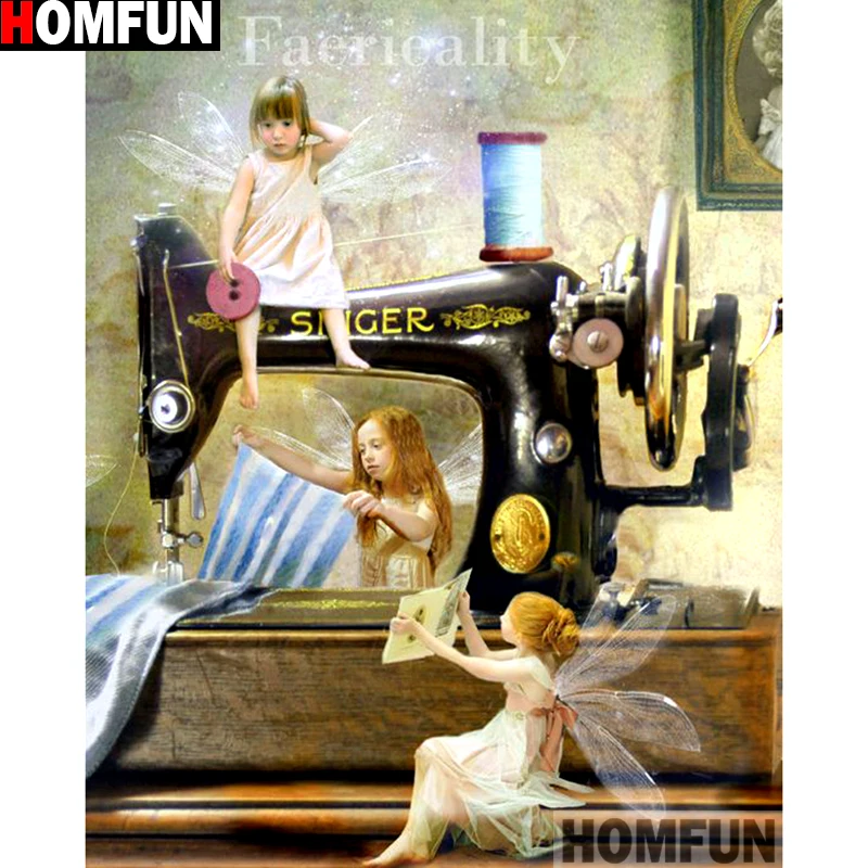 HOMFUN 5d Diamond Painting Full Square/Round &quotbutterfly fairy&quot Picture Of Rhinestone DIY Embroidery Home Decor A13094 | Дом и сад
