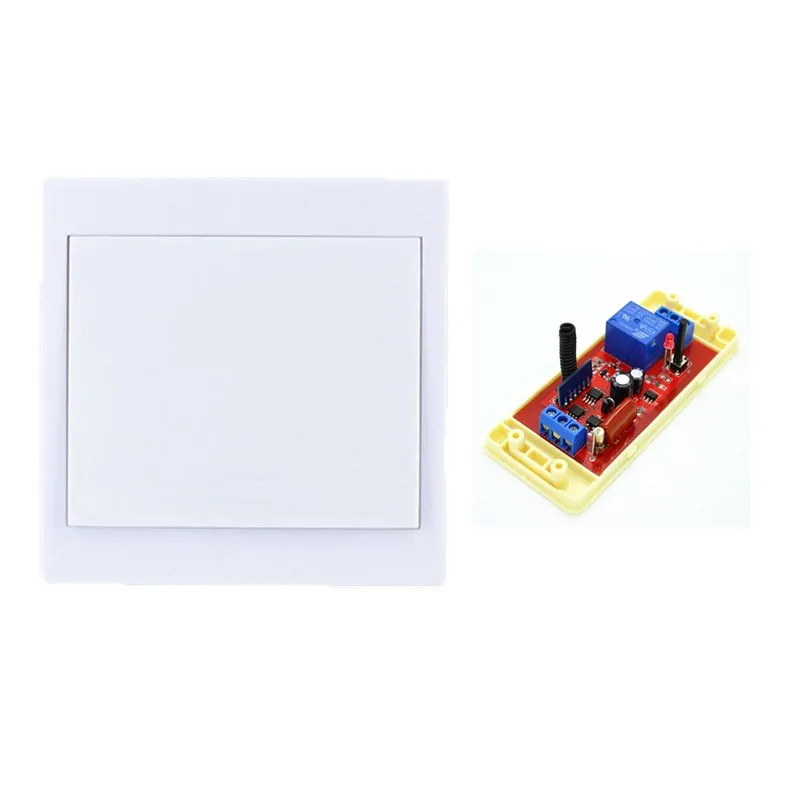 

433mzh 220V AC 10A Learning Receiver Light Lamp LED Wall Panel Remote Control Switches Power Wireless ON OFF Switch Lock Unlock