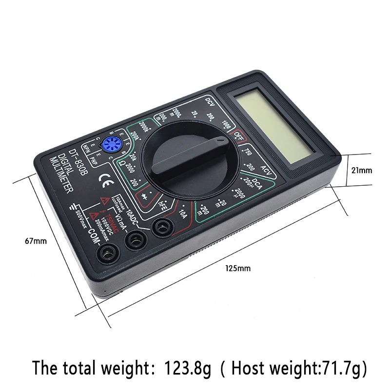 WAVGAT DT-830B Цифровой Вольтметр Омметр Амперметр мультиметр портативный тестер DT830B AC DC 750/1000 в Ампер Вольт Ом домашний тестер