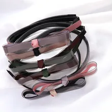 1 шт. повязки для женщин простой и прозрачной кожа плотная Макарон тончайший бант повязка на голову для девочки гребень-украшение G0408