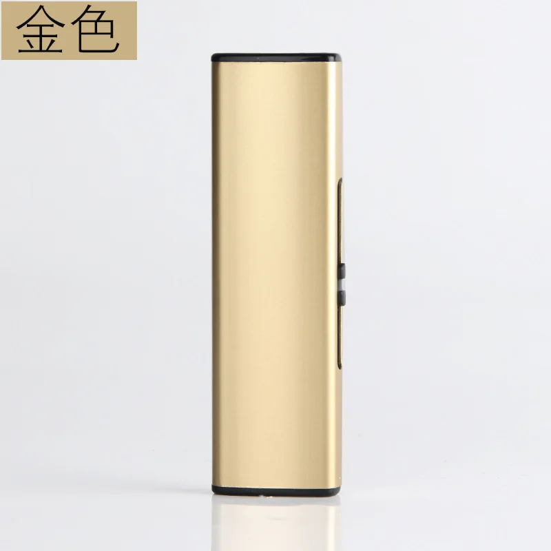 Креативный Перезаряжаемый USB ветрозащитный беспламенный Электрический зарядный прикуриватель бездымный супер зажигалки мужской подарок - Цвет: gold