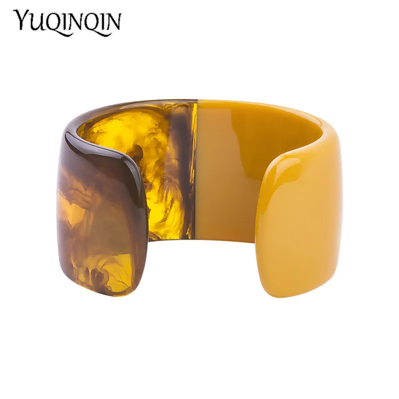 Bangle Bracelet Vintage Resin Cuff Bracelet Bangles for Women Colorful Acrylic Wide Open Bracelet Charms