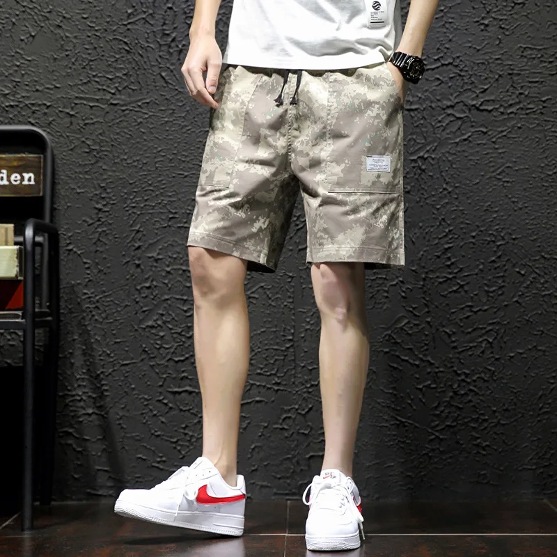 Idopy мужские повседневные камуфляжные шорты Карго прямое длины до колена подходят Лоскутные карманы летние шорты для мужчин M-5XL