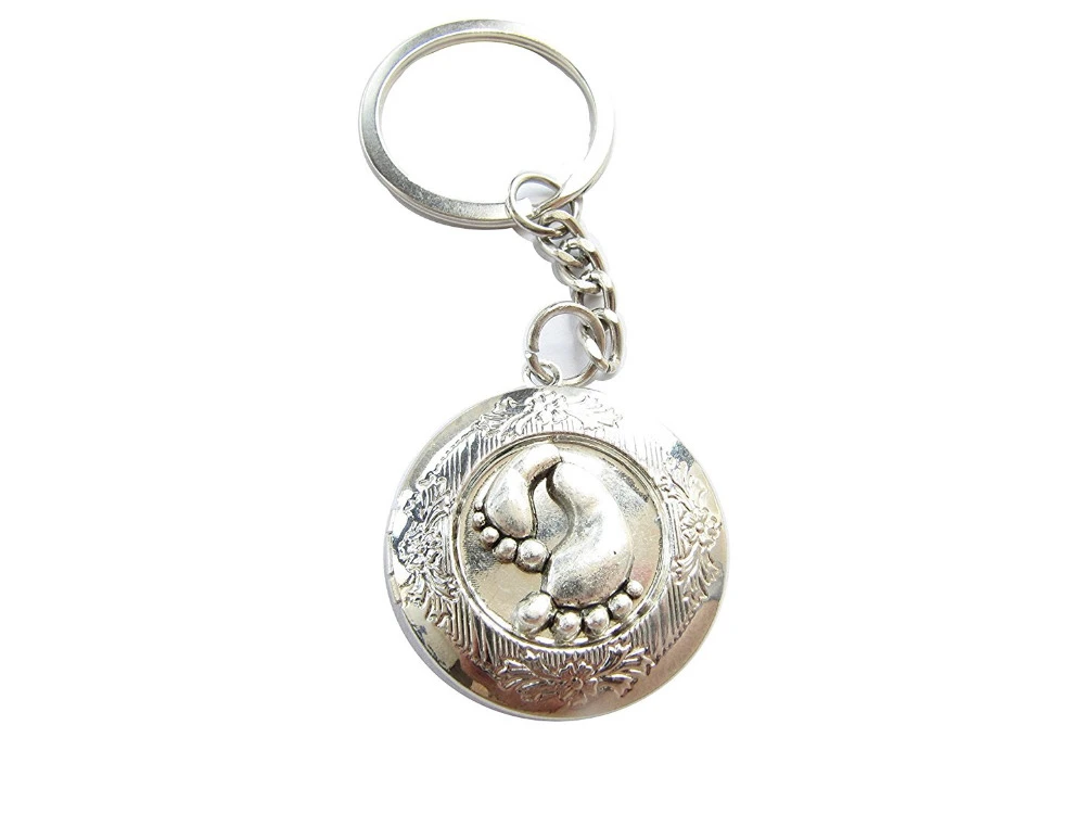 2 Pcs En Gros Bebe Pieds Medaillon Porte Cle Pied Charme Porte Cles Argent Antique Porte Cles Bebe Medaillon Bijoux Aliexpress