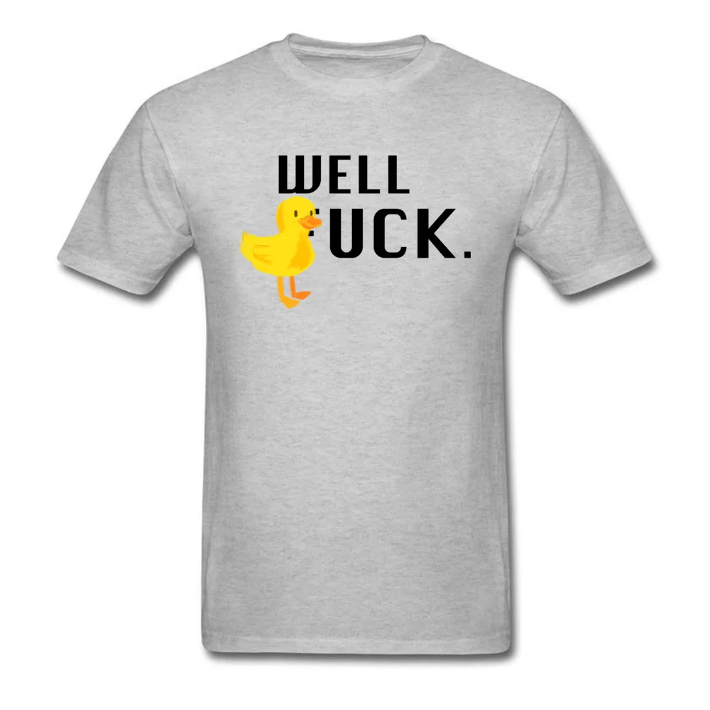 

Lasting Charm Trendy Well Duck Letter Sports T-shirt For Men Cute Short Sleeve Grey High Quality Fun Tee Shirt